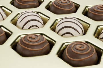 Realistic 3D Render of Chocolate Box