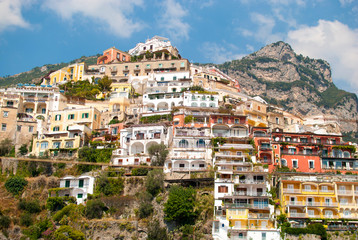 Paisaje Positano, costa amalfitana, Italia