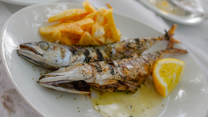 grilled fish with lemon