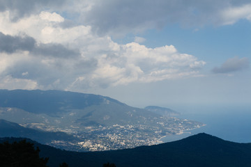 City view from the mountain Crimea