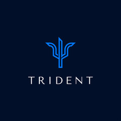 Trident logo design template vector