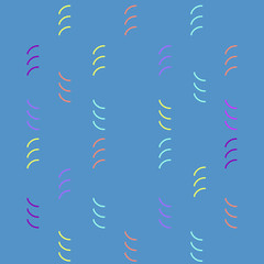 Colorful line shape. Style print. Spring and summer image. Abstract blue home decor. Romantic ornamental, gentle artwork. Style composition. Design for textile, fabric, decor. Vector illustration.