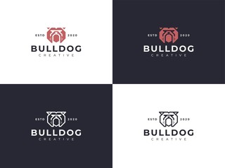 bulldog emblem, bulldog angry, bulldog logo stock ilustration