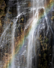 rainbow in waterfall