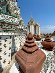Visiting the  Wat Arun Buddhist Temple, Bangkok, Thailand