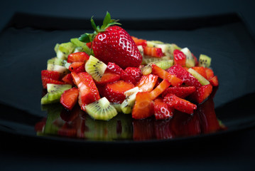 Fresh fruit salad with strawberry 