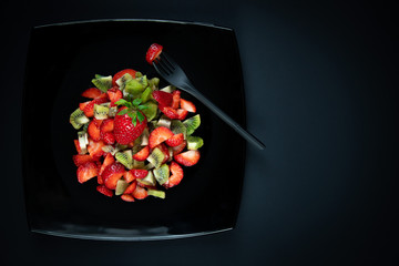 Fresh fruit salad with strawberry 