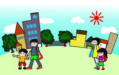 マスク姿でお出掛け