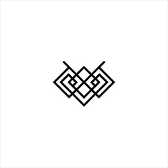 owl interior design vector logo line simple , logo line owl , logo owl box