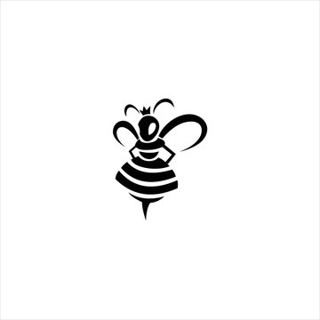 queen bee  logo design vector image , bee logo design icon vector image, Queen bee vector image