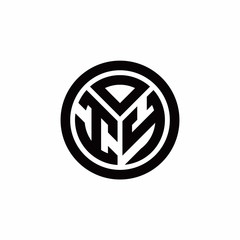 IY monogram logo with circle outline design template