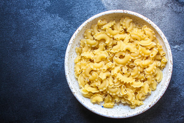 pasta sauce with mushrooms and cream, creste di galla Menu concept healthy eating. food background top view copy space for text healthy eating table setting