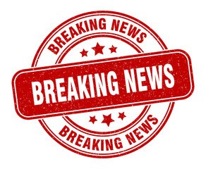 breaking news stamp. breaking news label. round grunge sign
