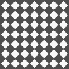 Geometric vector pattern, repeating abstract flower in white and black. pattern is clean for fabric, wallpaper and printing. Pattern is on swatches panel