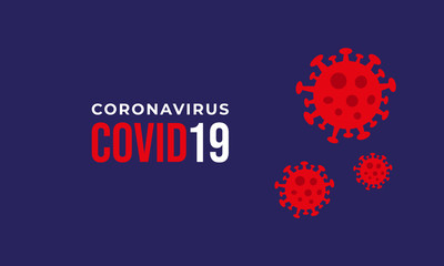 coronavirus or covid-19 background design , flat and modern style with red and navy color . vector illustration eps10