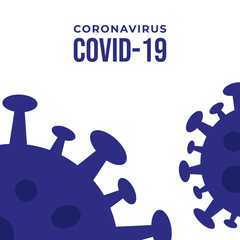 coronavirus or covid-19 background design , flat and modern style with red and navy color . vector illustration eps10