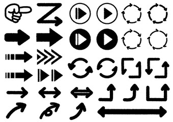 手書き風　ベクトル　アイコン　白黒