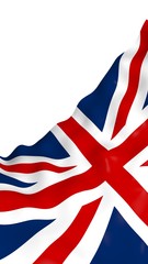 Waving flag of the Great Britain. British flag. United Kingdom of Great Britain and Northern Ireland. State symbol of the UK. 3D illustration