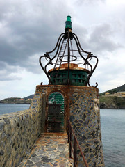 Fototapeta na wymiar View of the lighthouse in Collioure, France