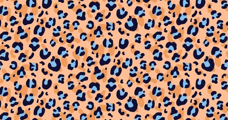 Leopard pattern texture repeating seamless orange black vector illustration. Animal pattern with different colours flat style. Realistic abstract animal texture concept