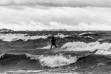 Surfing in the Baltic sea
