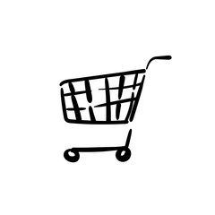 Cart shopping icon on white background. Vector illustration