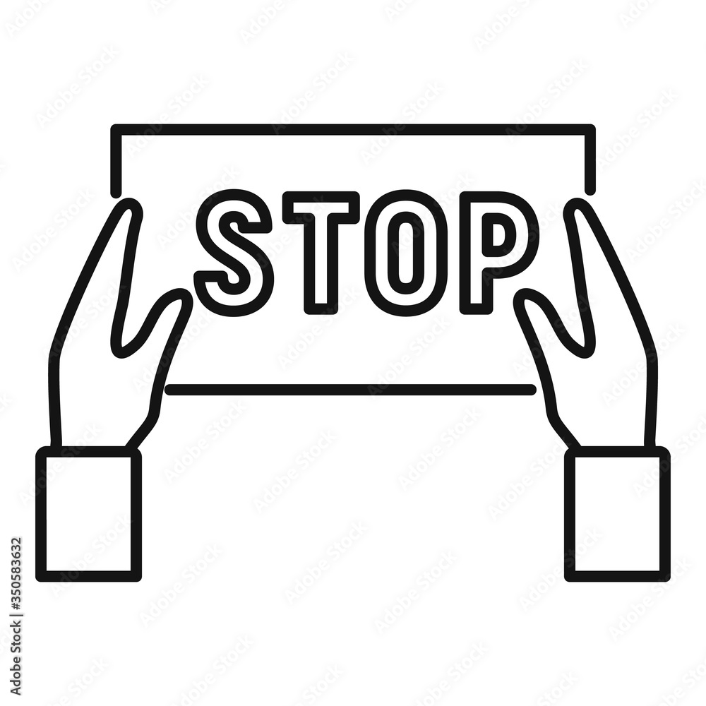 Aufkleber stop protest icon. outline stop protest vector icon for web design isolated on white background