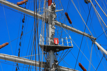 Mast of a sailing ship