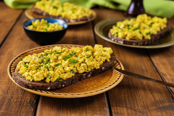 Delicious and healthy colorful vegan sandwiches