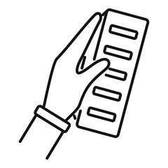 Brick hand icon. Outline brick hand vector icon for web design isolated on white background