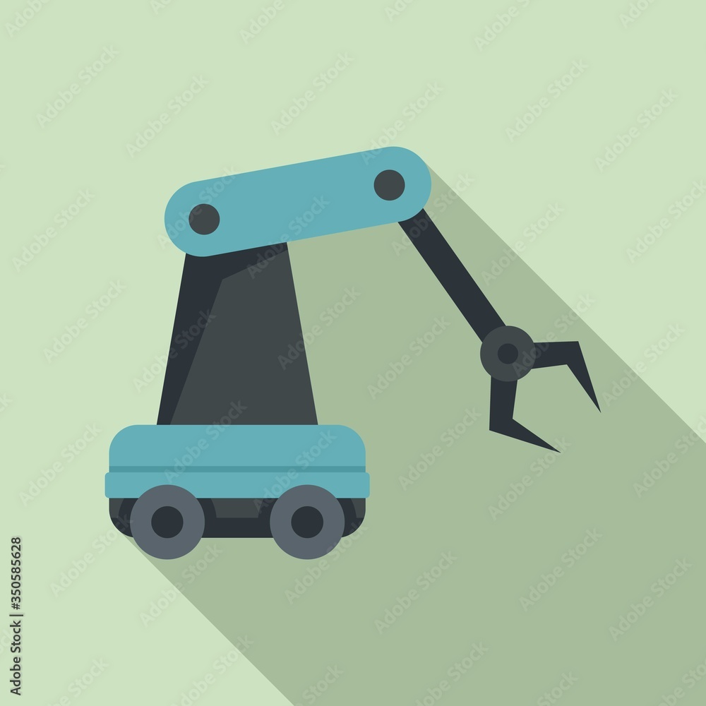 Poster robotic arm icon. flat illustration of robotic arm vector icon for web design