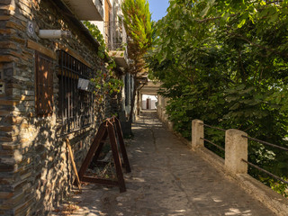 Narrow street in the old town of Pampaneira, Spain

