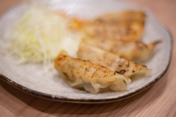 Gyoza dumplings, popular japanese food.