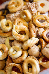 Typical handmade Taralli produced in Puglia, Italy