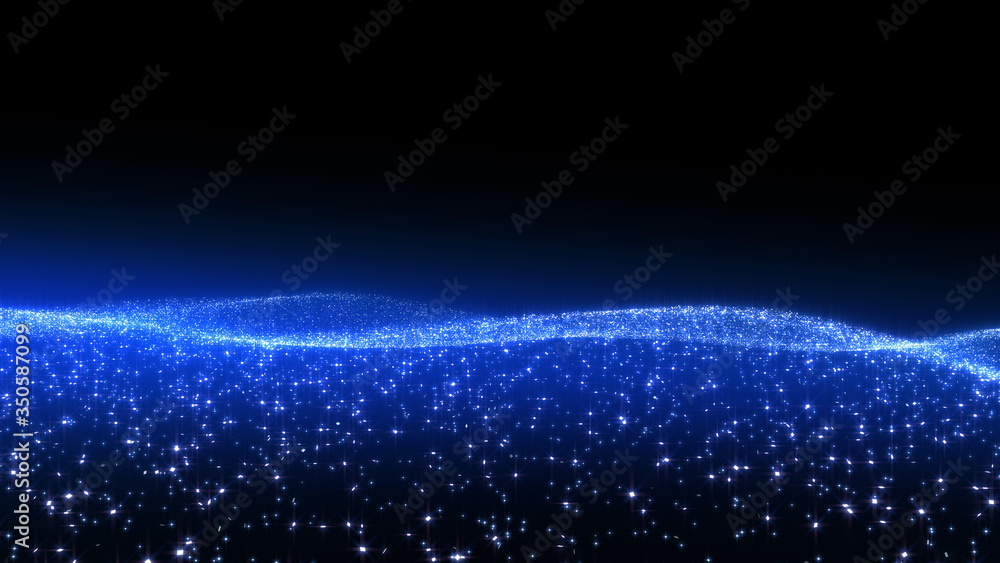 Canvas Prints illumination wave neon particle glitter 3d illustration abstract background.