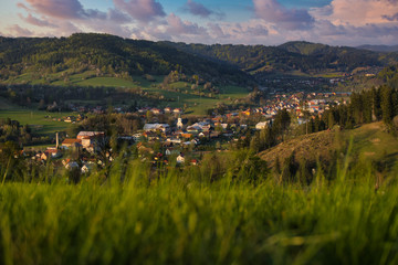 Picturesque spring view of village called Novy Hrozenkov