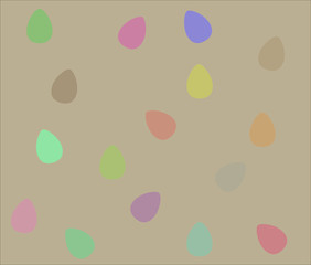 Light brown background with colored easter eggs.