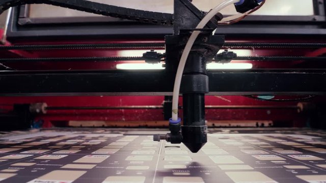Laser cutting machine. The laser cuts the details.