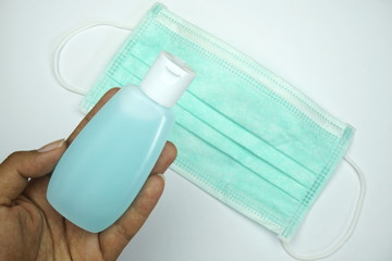  washing hand gel and mask to protect the virus from Covid