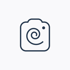 Camera photo line vector icon. Image lens vector symbol. Digital photographic icons set for web design. Modern flat picture creation icon for app design. Device technology minimal flat linear icons