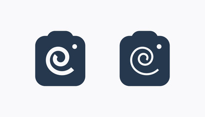 Camera photo line vector icon. Image lens vector symbol. Digital photographic icons set for web design. Modern flat picture creation icon for app design. Device technology minimal flat linear icons