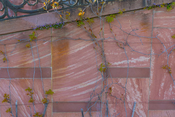 Red stone texture. Detail of the castle.