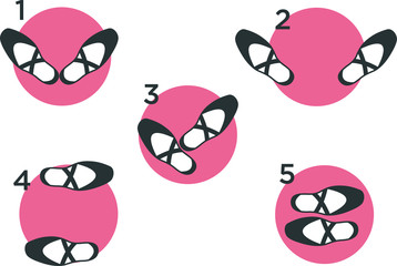 The five basic positions of ballet multicolor vector © MADiNA