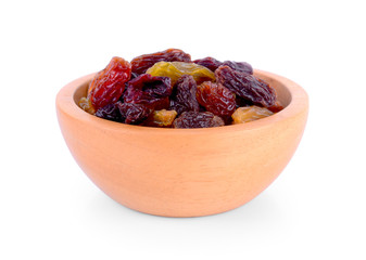 Raisins isolated on white background.