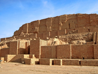 Walls of ziggurat Chogha Zanbil, Shush, Iran. It's one  of few existent ziggurats & one of most ancient buildings in world. This pyramid structure is object no.1 in UNESCO World Heritage List in Iran