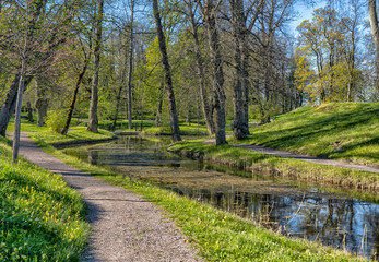 Fototapeta na wymiar The park of Tullgarn. Typical swedish manor park. Sweden. Europe