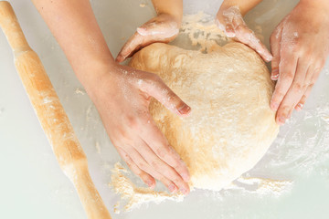 dad, baby, heart shaped dough