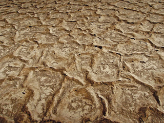 Close view onto relief of surface of the salt lake Namak in Iran, near Kashan