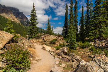 Moraine Lake nature scenery inside Banff National Park, Alberta, Canada