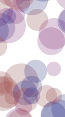 Multicolored translucent circles on a white background. Pink tones. 3D illustration